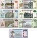 7 banknotes 5, 10, 20, 50, 100, 200, 500 Dollars, Suriname, 2012 - 2024, UNC