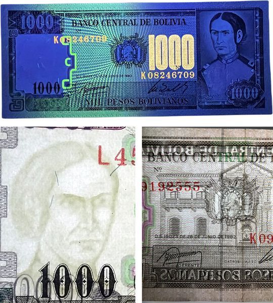 1000 Pesos Bolivianos, Boliwia, 1982, UNC