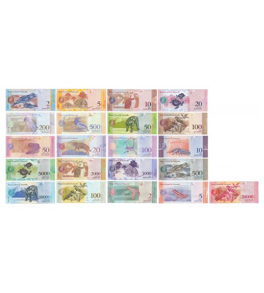 21 банкнота - Bolivares, Венесуела, UNC 001736 фото