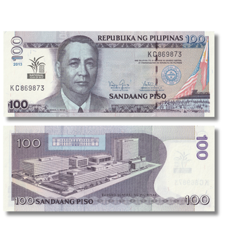 100 Piso, Філіппіни, 2013 рік, UNC Пам'ятна - Національний рік рису 005420 фото
