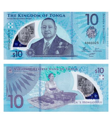 10 Pa'anga, Тонга, 2023 ( 2024 ) рік, UNC Polymer 002291 фото