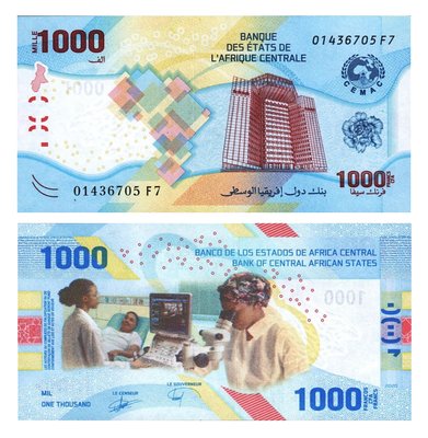 1000 Francs, Afryka Centralna, 2022, UNC