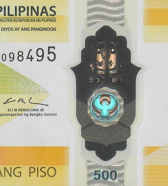 500 Pesos, Philippines, 2025, UNC Polymer