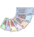 Set of 7 banknotes 20, 50, 100, 200, 500, 1000, 2000 Hryvnias, Ukraine, 2024 - 2026, UNC