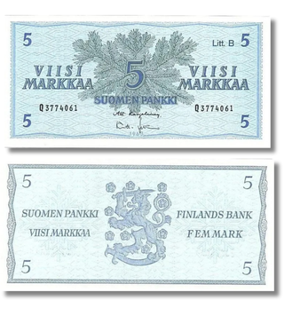 5 markkaa, Finland, 1963, UNC