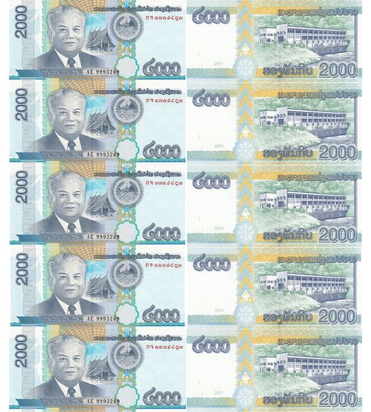 10 банкнот 2000 Kip, Лаос, 2011 рік, UNC 000858 фото