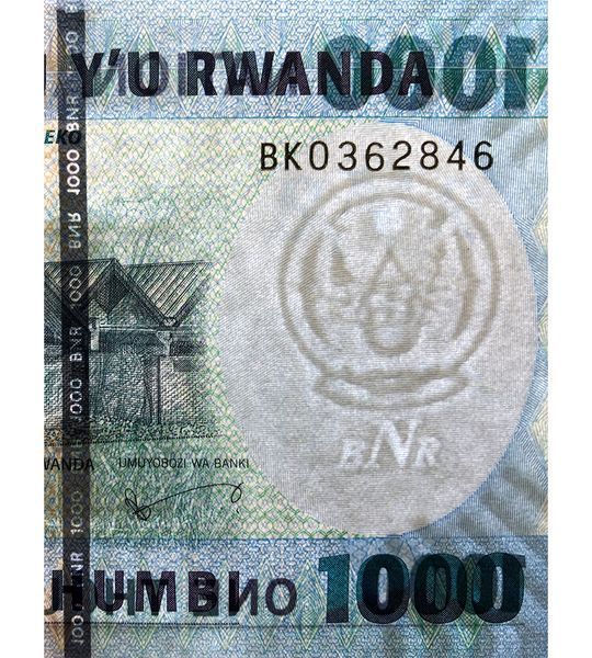 1000 Franchi, Ruanda, 2015, UNC 003976 фото