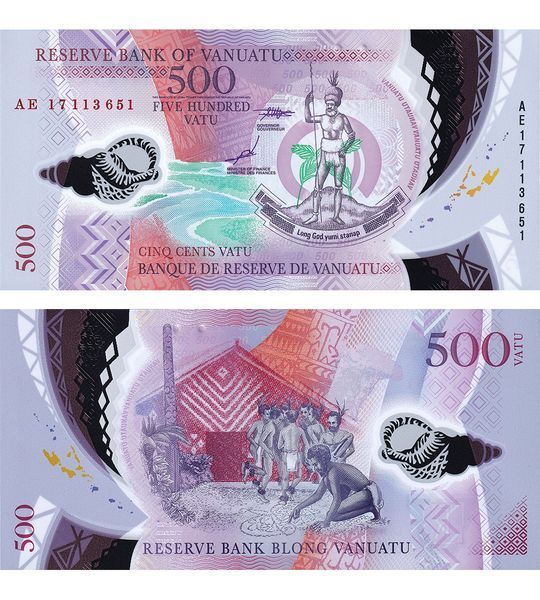 500 Vatu, Вануату, 2017 рік, UNC Polymer 004607 фото 500 Vatu, Вануату, 2017 рік, UNC Polymer 004607 фото
