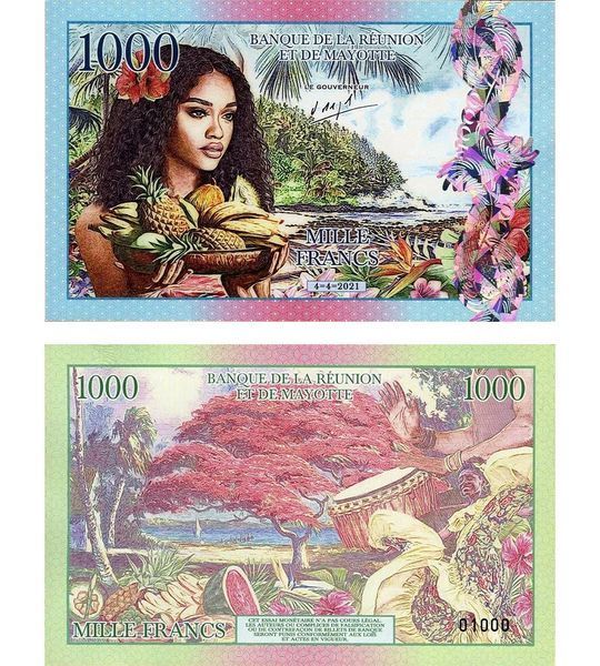 1000 法郎, 留尼汪和马约特, 2021年, 全新品 (UNC) 004926 фото 1000 法郎, 留尼汪和马约特, 2021年, 全新品 (UNC) 004926 фото
