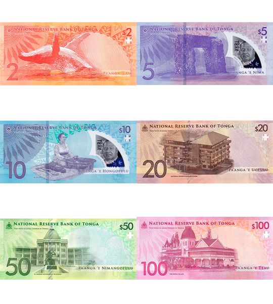 6 банкнот 2, 5, 10, 20, 50, 100 Pa'anga, Тонга, 2023 ( 2024 ), UNC 002293 фото