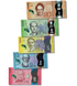 5 banknotes 1000, 2000, 5000, 10,000, 20,000 Colones, Costa Rica, 2018&ndash;2019, UNC Polymer