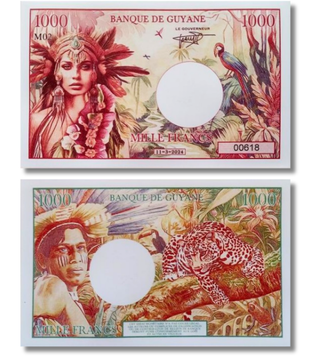 1000 frank&oacute;w, Gujana Francuska, 2024 rok, UNC