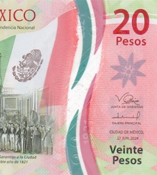 20 Pesos, Mexico, 2024, UNC Polymer