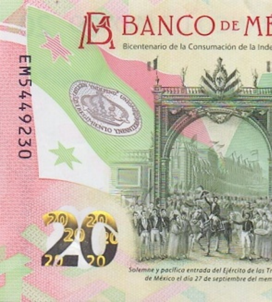 20 Pesos, Mexico, 2024, UNC Polymer