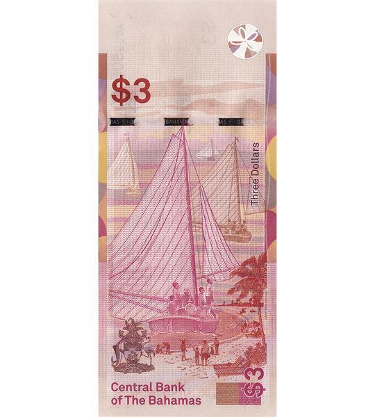 3 Dollars, Bahamas, 2019, UNC 003432 фото 3 Dollars, Bahamas, 2019, UNC 003432 фото