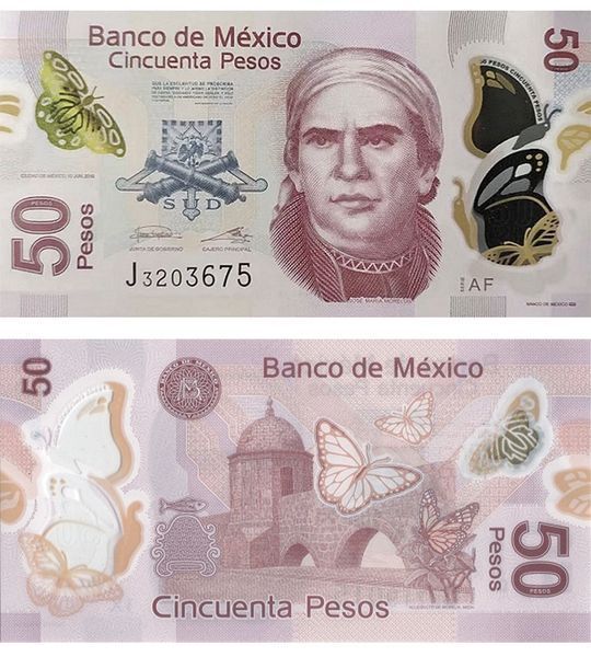 50 Песо, Мексика, 2019 год, UNC Полимер 003678 фото 50 Песо, Мексика, 2019 год, UNC Полимер 003678 фото