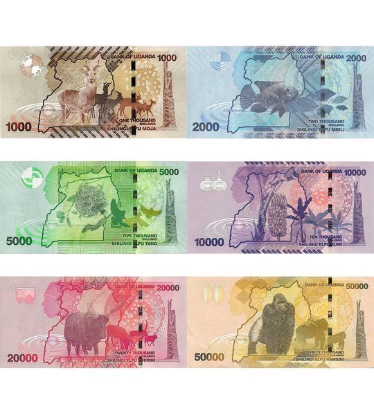 6 billetes de 1000, 2000, 5000, 10000, 20000, 50000 chelines, Uganda, 2019-2022, UNC 003582 фото 6 billetes de 1000, 2000, 5000, 10000, 20000, 50000 chelines, Uganda, 2019-2022, UNC 003582 фото