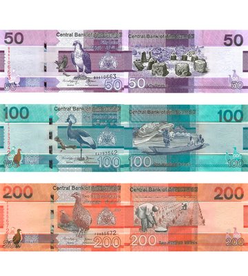 3 банкноти 50, 100, 200 Dalasis, Гамбія, 2023 рік, UNC 002687 фото