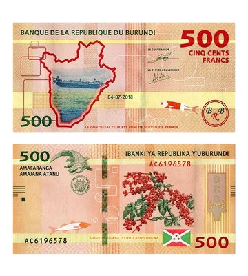 500 franków, Burundi, 2018 UNC
