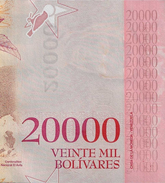 10 banconote da 20.000 Bolivares, Venezuela, 2017, UNC 001011 фото