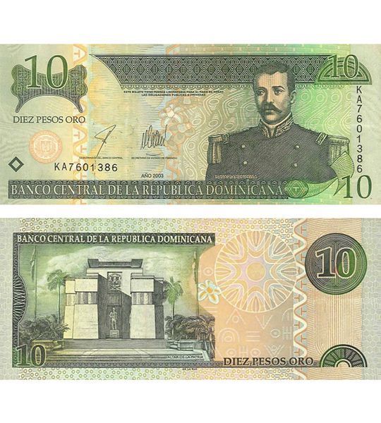 10 peso, Republika Dominikańska, 2003 rok, UNC
