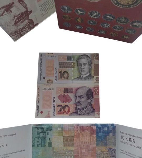 2 Banknoten 10, 20 Kuna, Kroatien, 2004, 2014, UNC im Gedenkordner 003679 фото 2 Banknoten 10, 20 Kuna, Kroatien, 2004, 2014, UNC im Gedenkordner 003679 фото