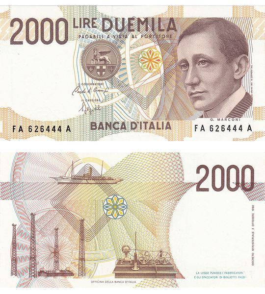 2000 Liras, Itália, 1990, UNC 003333 фото 2000 Liras, Itália, 1990, UNC 003333 фото