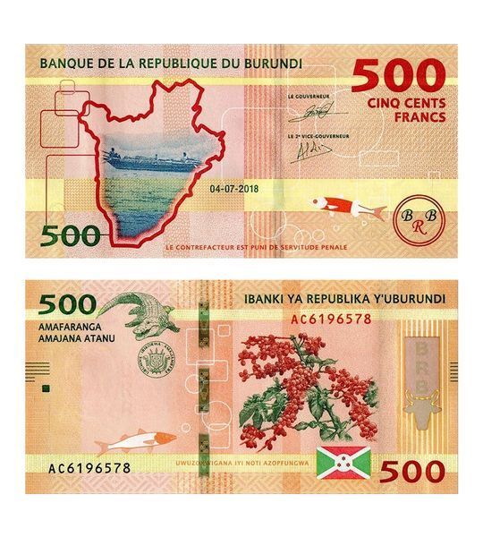 500 Франков, Бурунди, 2018 год, UNC 001061 фото 500 Франков, Бурунди, 2018 год, UNC 001061 фото