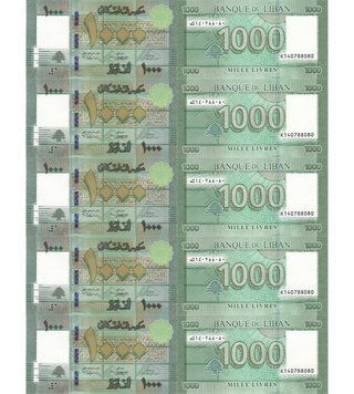 10 Banconote da 1000 Livres, Libano, 2016, UNC 000823 фото