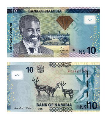 10 Dollars, Намібія, 2013 рік, UNC 002146 фото