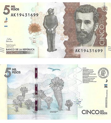 5000 Pesos, Колумбія, 2020 рік, UNC 003088 фото