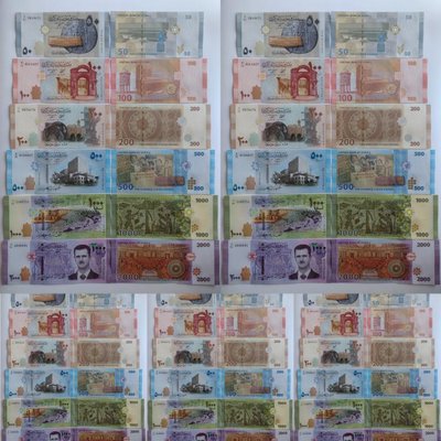 10 наборів банкнот (60 шт) 50, 100, 200, 500, 1000, 2000 Pounds, Сирія, 2009 - 2021 рік, UNC 002246 фото