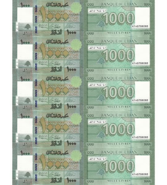 10 Banconote da 1000 Livres, Libano, 2016, UNC 000823 фото 10 Banconote da 1000 Livres, Libano, 2016, UNC 000823 фото