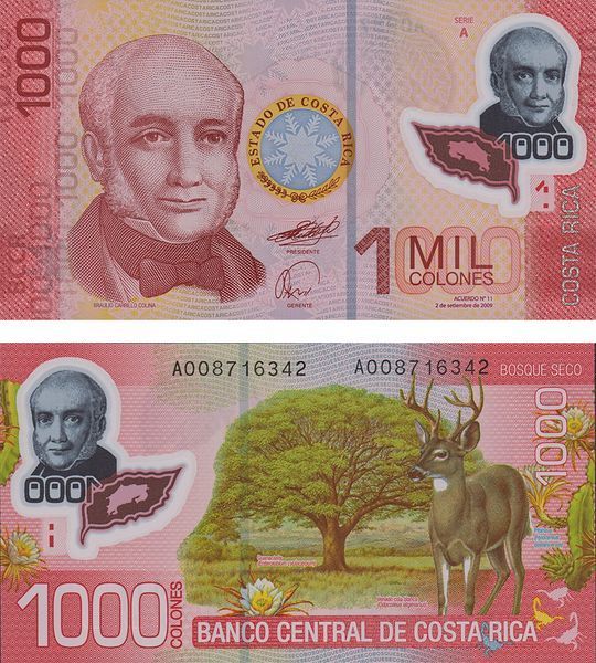 1000 Колонов, Коста-Рика, 2009 год, UNC Полимер 003584 фото 1000 Колонов, Коста-Рика, 2009 год, UNC Полимер 003584 фото
