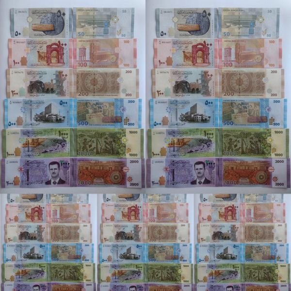 10 kompletów banknotów (60 sztuk) 50, 100, 200, 500, 1000, 2000 Funtów, Syria, 2009 - 2021, UNC