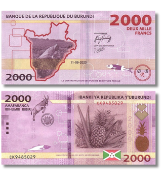 2000 Francs, Burundi, 2023, UNC 001643 фото