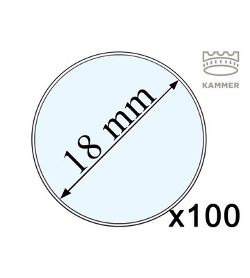 100 капсул для монет - 18 мм, Kammer 001994 фото