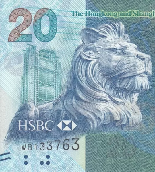 20 dolarów, Hongkong, 2016 rok, UNC