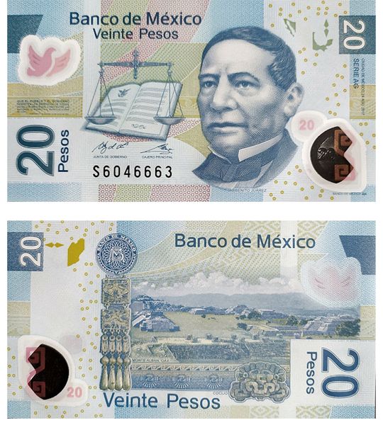 20 Pesos, Mexico, 2017, UNC Polymer