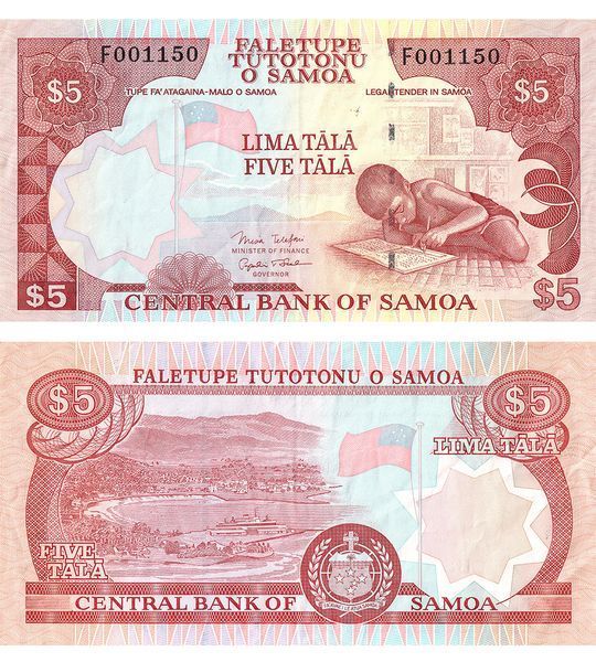 5 Tala, Samoa, 2005, UNC