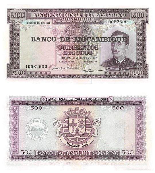 500 Escudos, Mosambik, 1967, UNC 002839 фото 500 Escudos, Mosambik, 1967, UNC 002839 фото