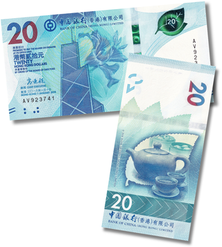 20 dolar&oacute;w, Hongkong, 2018 rok, UNC