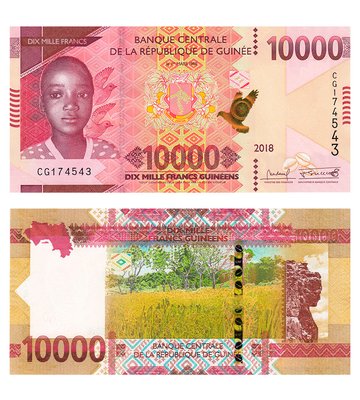 10000 Francs, Gwinea, 2018, UNC
