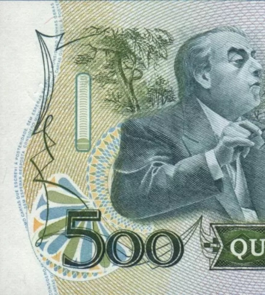 10 банкнот 500 Крузадо, Бразилия, 1987 год, aUNC 004082 фото