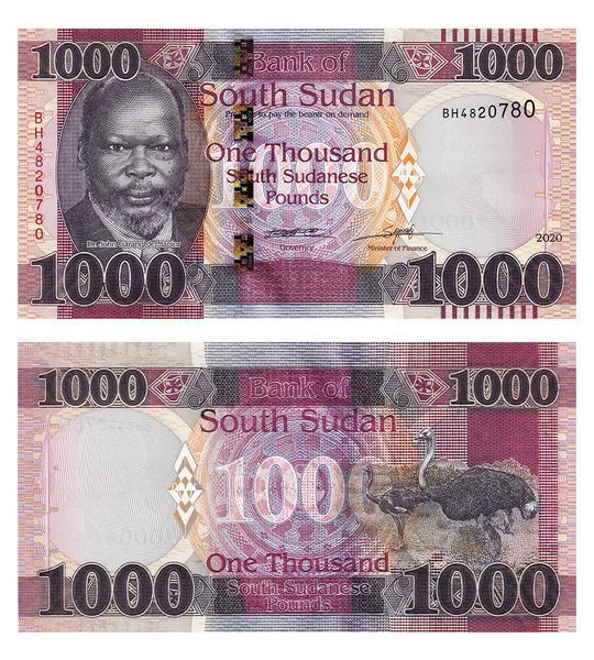 1000 Pounds, Південний Судан, 2020 рік, UNC 000964 фото 1000 Pounds, Південний Судан, 2020 рік, UNC 000964 фото