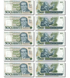 10 банкнот 500 Крузадо, Бразилия, 1987 год, aUNC 004082 фото 2