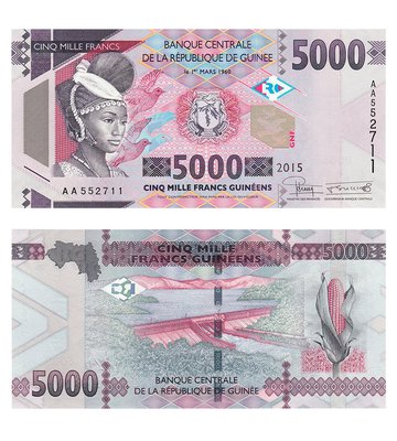 5000 Francs, Gwinea, 2015, UNC