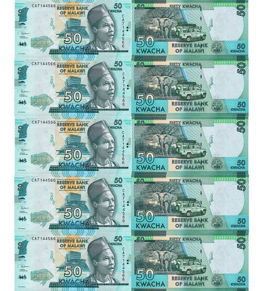 10 banconote da 50 Kwacha, Malawi, 2020, UNC 000865 фото 10 banconote da 50 Kwacha, Malawi, 2020, UNC 000865 фото