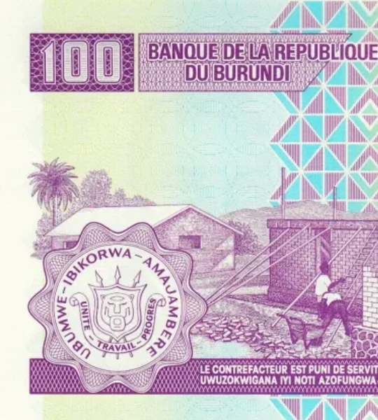 100 notas (ma&ccedil;o) 100 francos, Burundi, 2011, UNC 005181 фото