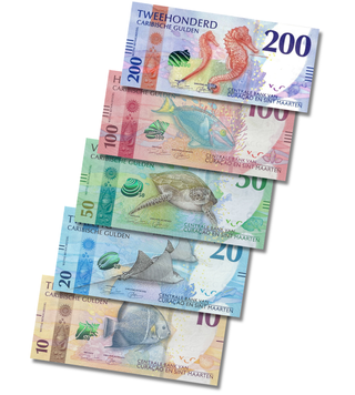 5 банкнот 10, 20, 50, 100, 200 Gulden, Кюрасао / Сінт-Мартен, 2025 рік, UNC 005343 фото